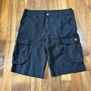 True Religion Cargo Shorts Men's Size 34 Black World Tour Zip Fly